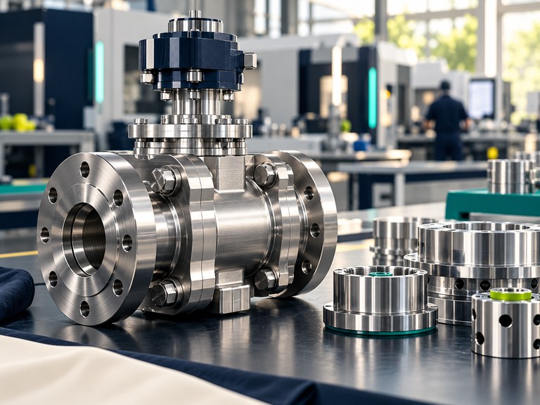 Professionisti che valutano campioni di componenti industriali durante una riunione