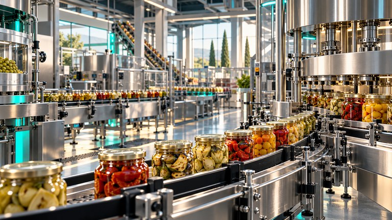 Linea di produzione e confezionamento di conserve alimentari